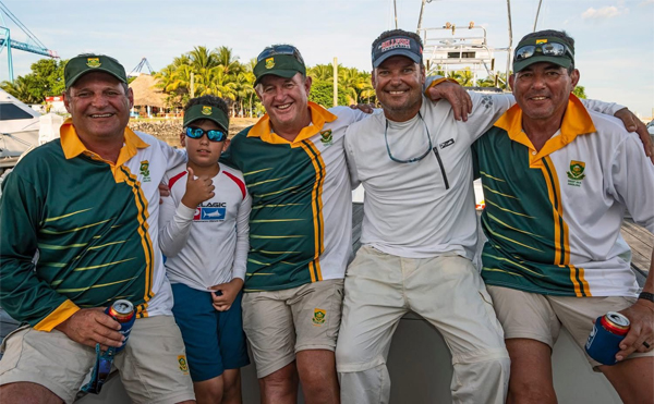 Protea team with Capt Brad Philipps and son Darren on Decisive.