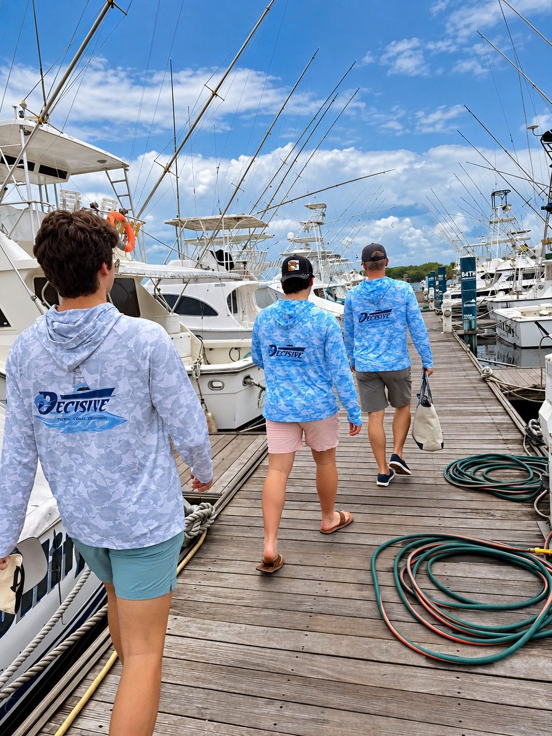 Guests arriving at the marina for a day aboard Decisive in Guatemala