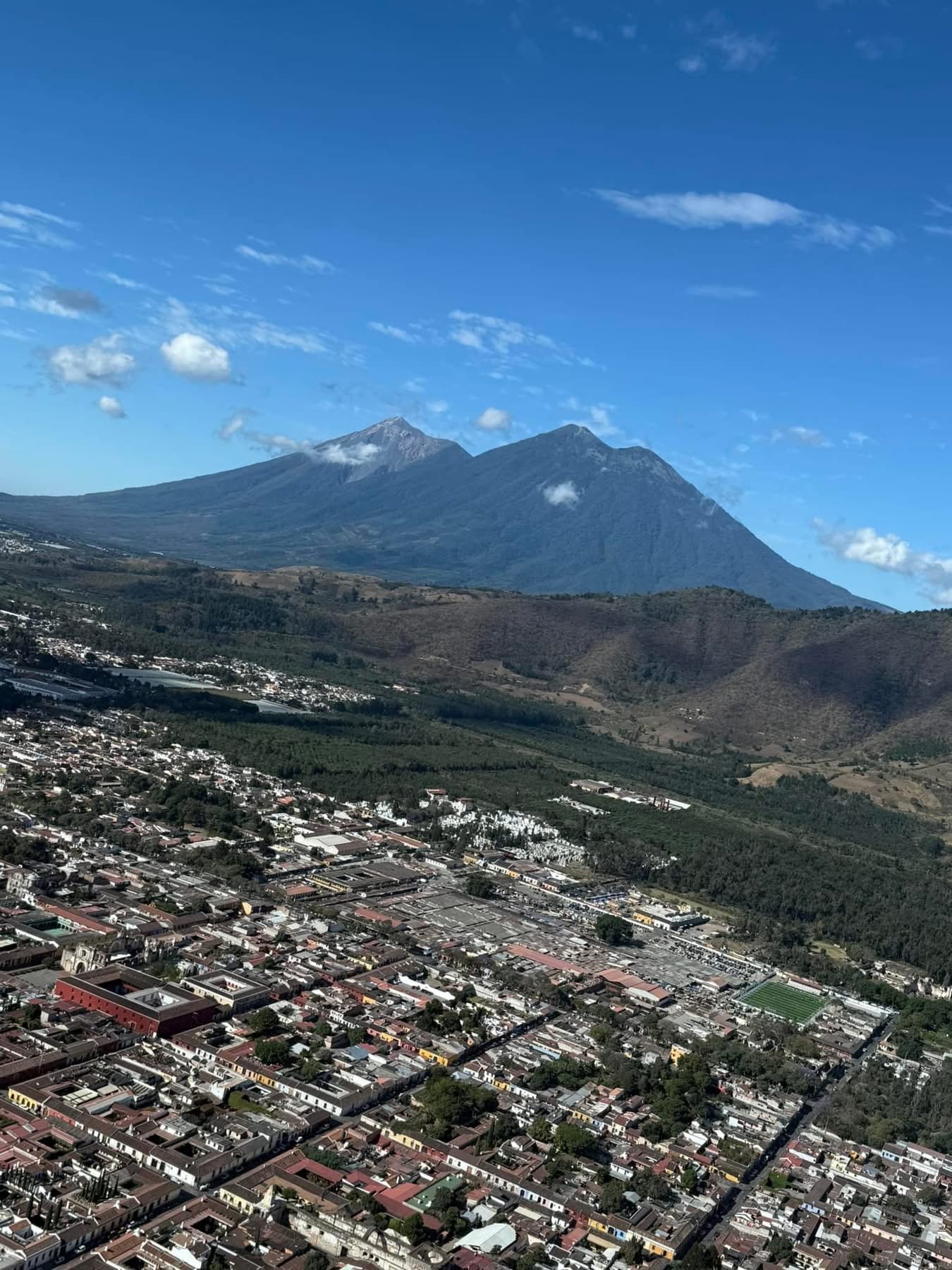 Antigua Guatemala and surrounding volcanoes
