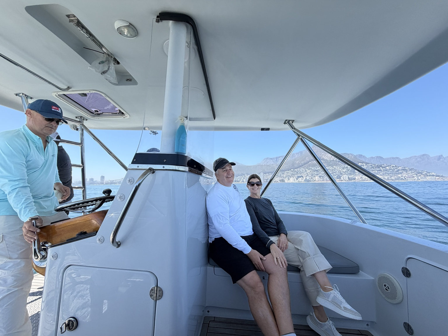 Guests on the bridge and helm of the new Decisive