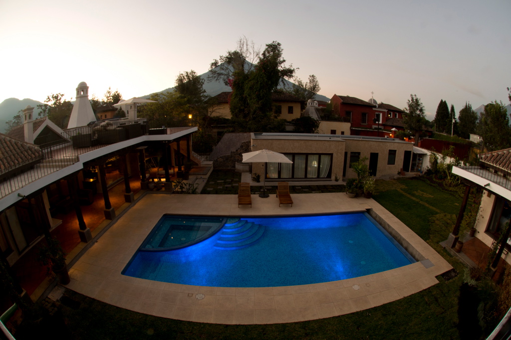 Casa Philipps private pool and courtyard in Antigua Guatemala